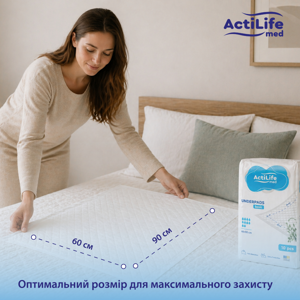 Пелюшки для малюків ActiLife Med Basic 60х90 см 10шт (4820174981426) фото4