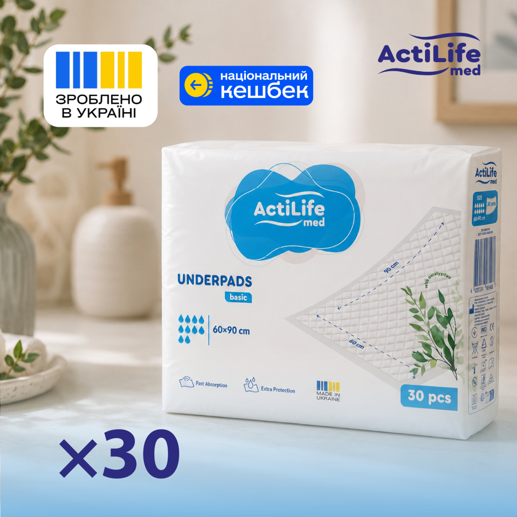 Пелюшки для малюків ActiLife Med Basic 60х90 см 30 шт (4820174981488) фото6