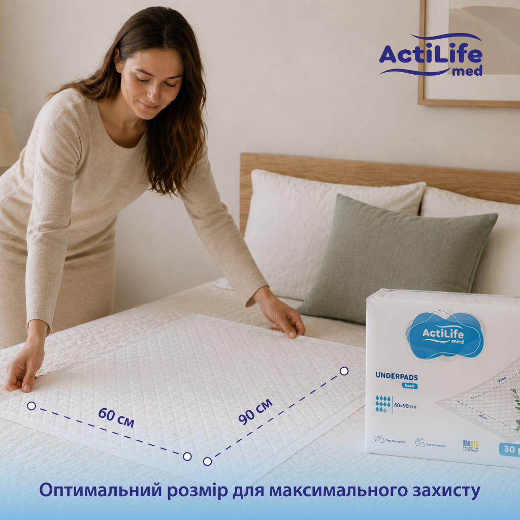 Пелюшки для малюків ActiLife Med Basic 60х90 см 30 шт (4820174981488) фото4