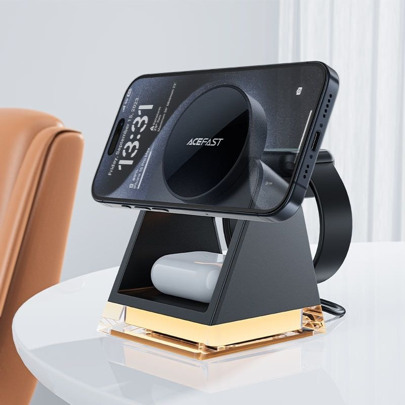 Бездротовий зарядний пристрій Acefast Wireless QI 3in1 15W E17 (6974316282815) фото4