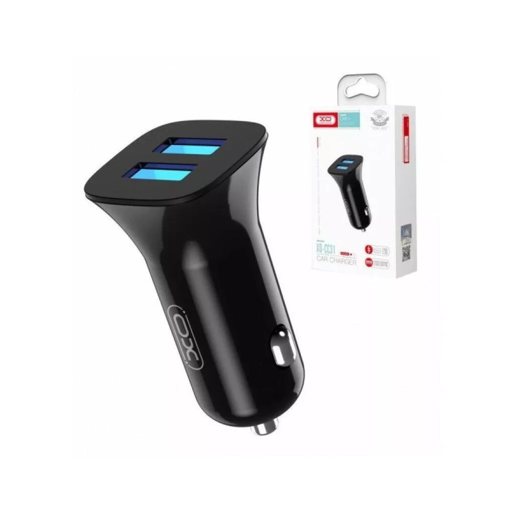 Зарядний пристрій XO CC31 2.4A/2 USB Black (XO-СC31-BK) фото2