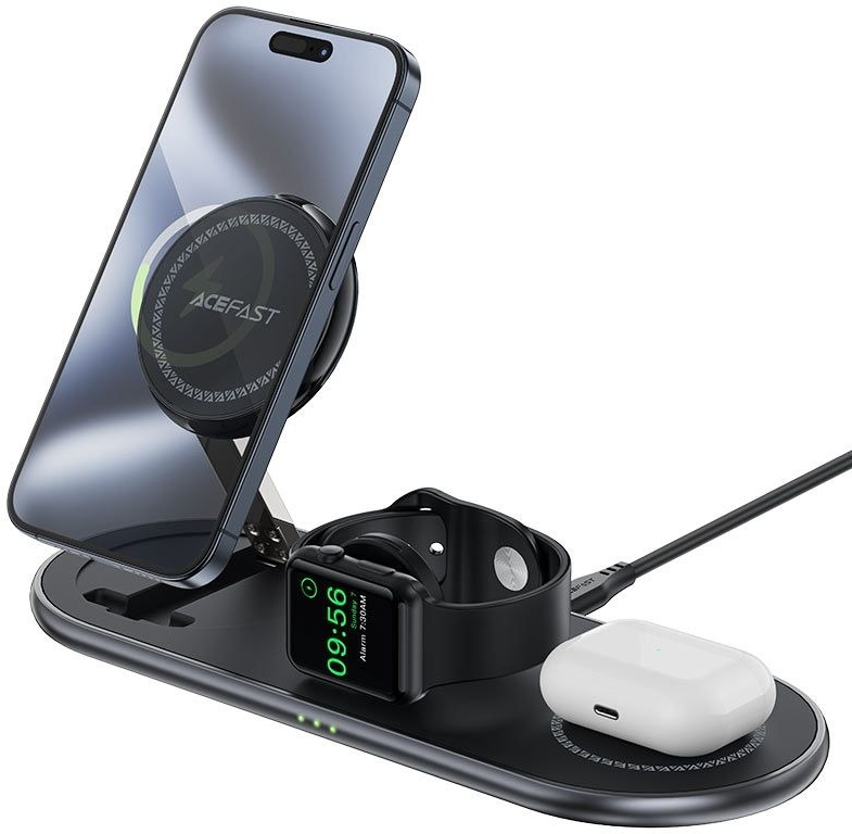 Бездротовий зарядний пристрій Acefast Wireless QI 3in1 15W E19 Qi2 (6974316283096) фото2
