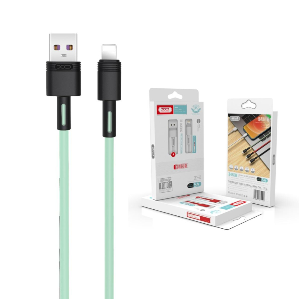 Кабель USB 2.0 AM to Lightning 1.0m 5A green XO (NB166-L-1-GR) фото