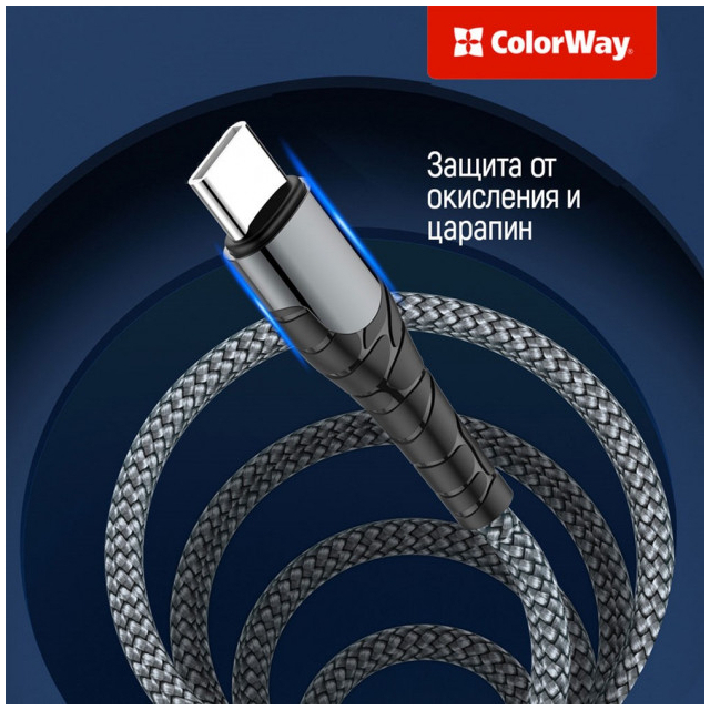 Кабель USB-C to Lightning 1.0m ColorWay (CW-CBPDCL033-GR) фото