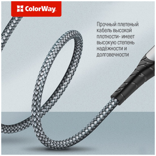 Кабель USB-C to Lightning 1.0m ColorWay (CW-CBPDCL033-GR) фото