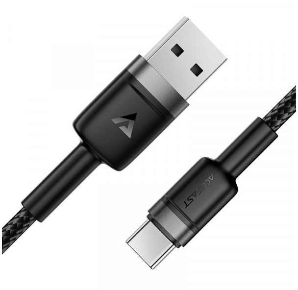 Кабель USB 2.0 AM to USB-C 1.2m 60W black Acefast (6974316285144) фото3