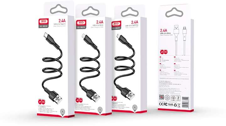 Кабель USB 2.0 AM to USB-C 1.0m black XO (NB230-AC.black) фото