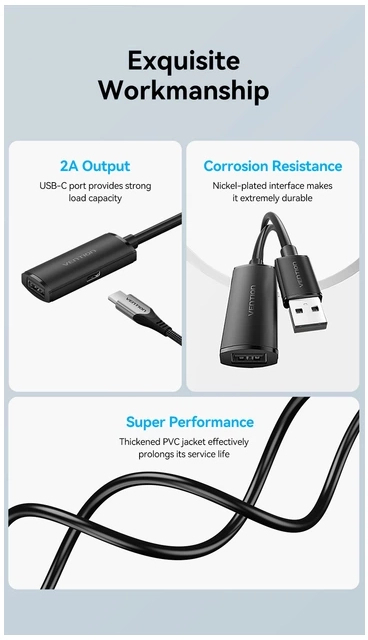 Кабель USB 2.0 AM/AF 30.0m Active black Vention (CBKBT) фото7