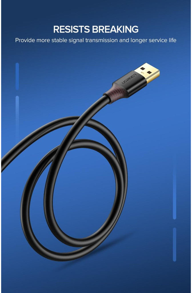 Кабель USB 3.0 AM/AF 2.0m US129 Black Ugreen (10373) фото3