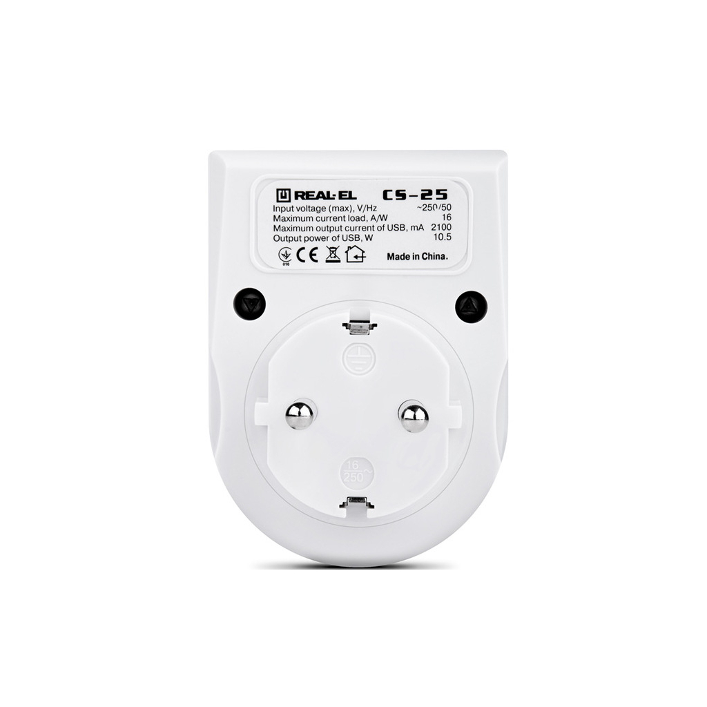 Зарядний пристрій REAL-EL 2*USB 10W (CS-25) фото5
