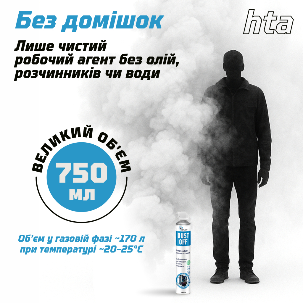 Сжатый воздух для чистки HTA spray duster 750 ml DUST OFF (HTA6051) фото6