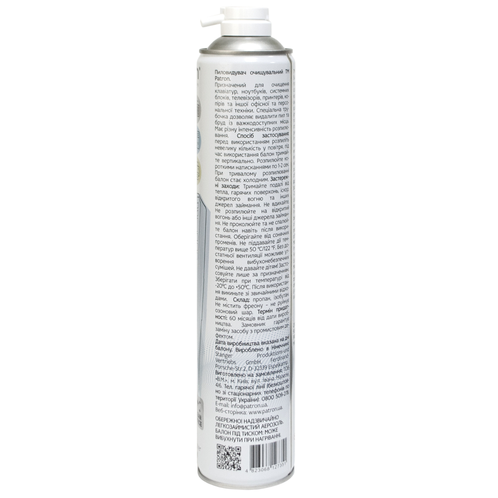 Сжатый воздух для чистки spray duster 800ml Patron (F3-020-800) фото2