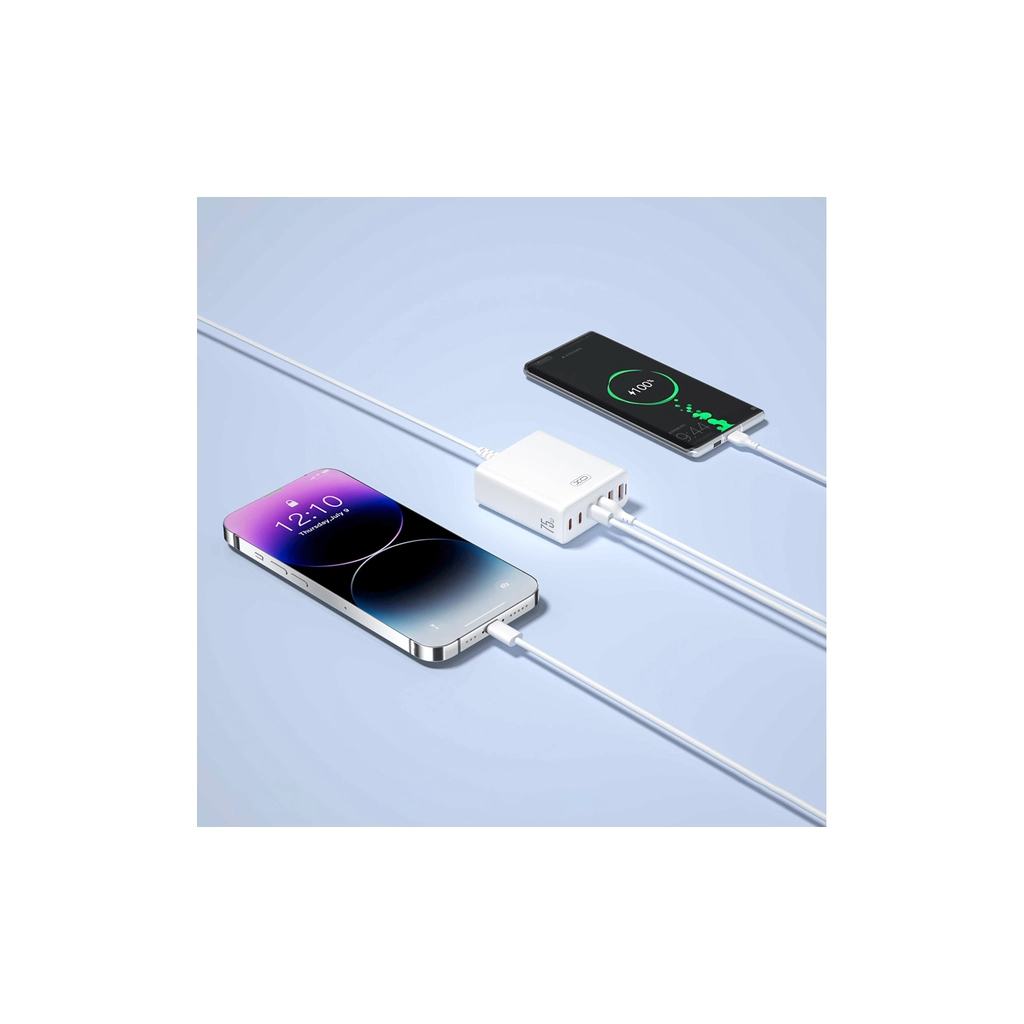 Зарядний пристрій XO L133 3xUSB-A + 3xUSB-C 75W White (L133.white) фото4