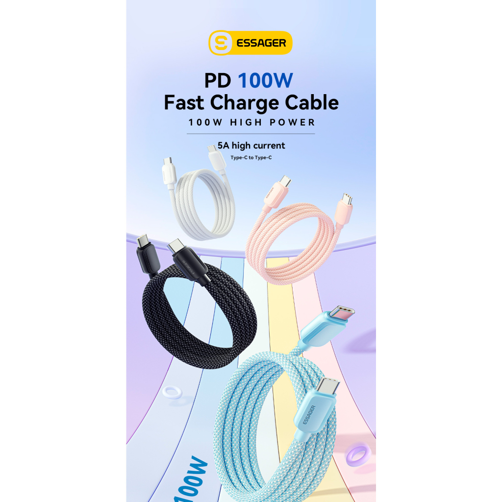 Кабель USB-C to USB-C 1.0m 100W white Essager (EXCTT1-WL02-P) фото2