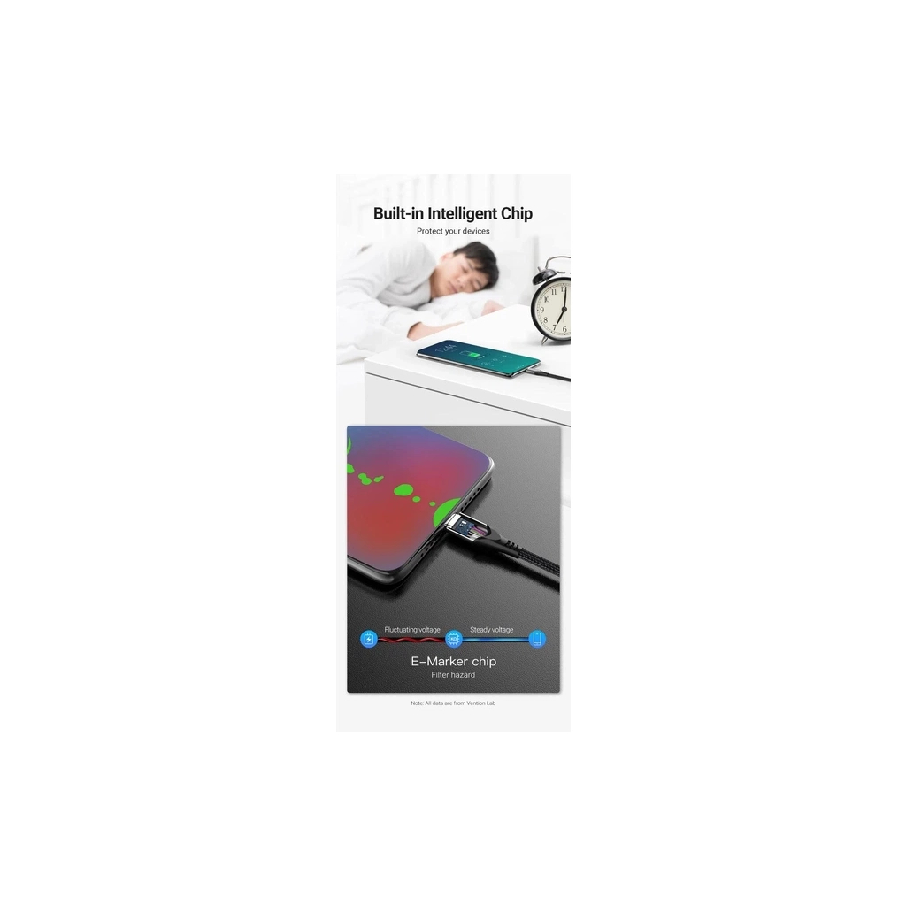 Кабель USB-C to USB-C 1.0m 5A aluminum gray Vention (TAEHF) фото6