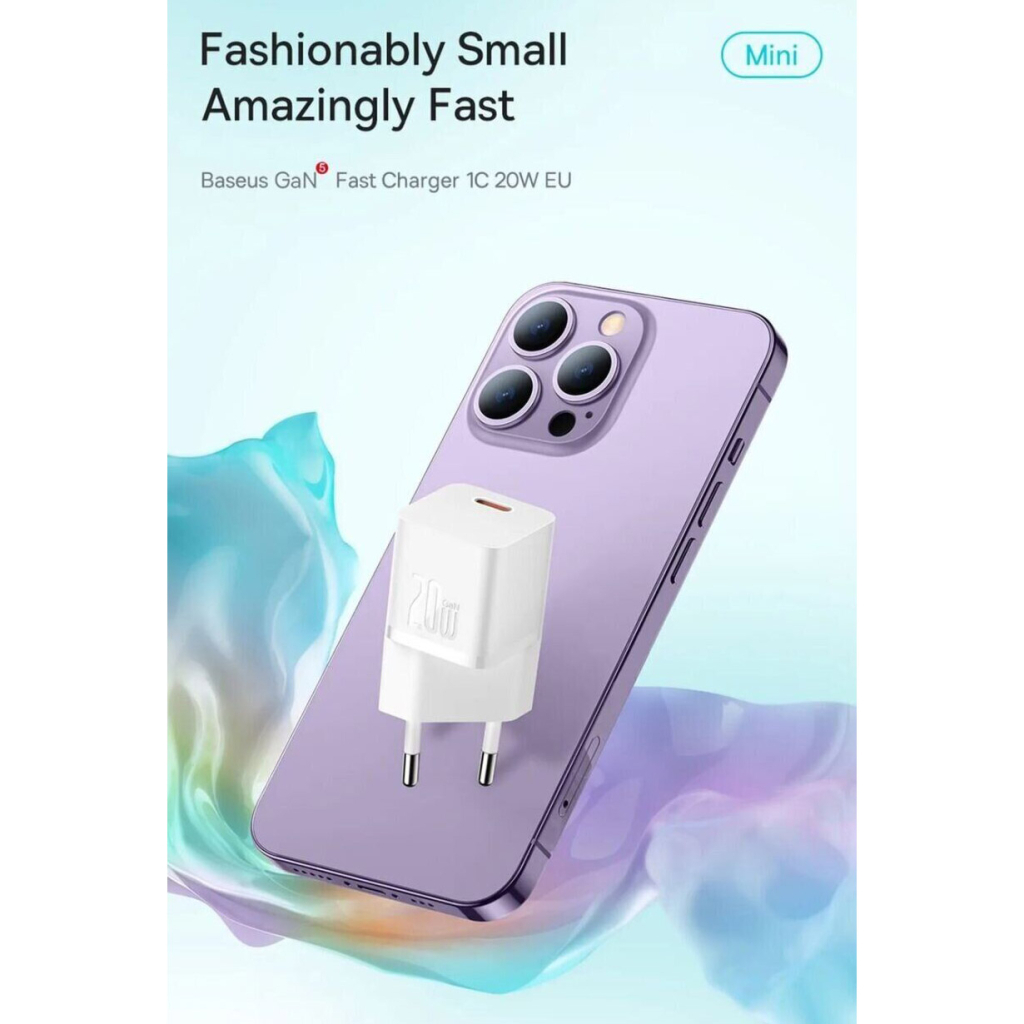 Зарядний пристрій Baseus GaN5 Fast Charger USB-C 20W white (CCGN050102) фото8