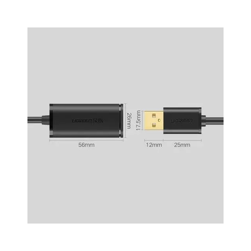 Кабель USB 2.0 AM to AF 15.0m Active black Ugreen (10323) фото6