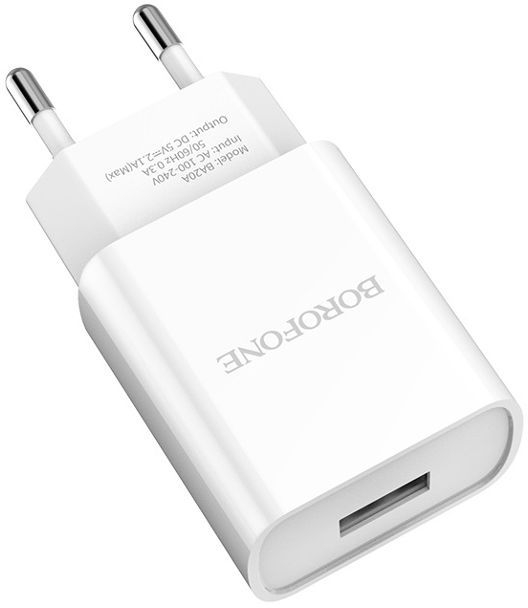 Зарядное устройство BOROFONE BA20A Sharp USB 10.5W White (6931474700681) фото3