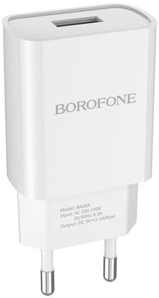 Зарядное устройство BOROFONE BA20A Sharp USB 10.5W White (6931474700681) фото3