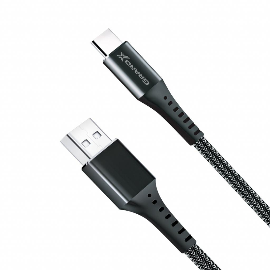 Кабель USB 2.0 AM to USB-C 1.2m Black Grand-X (FC-12B) фото2