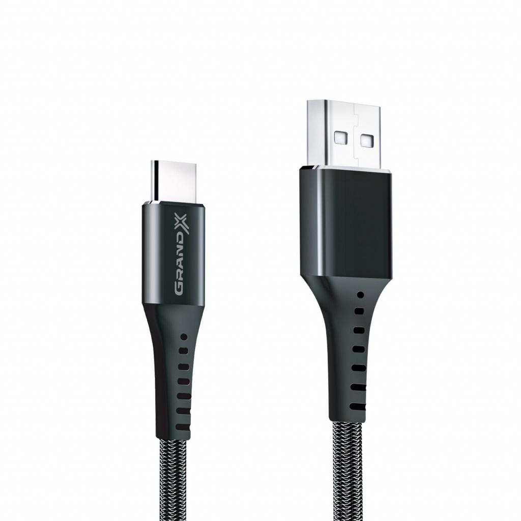 Кабель USB 2.0 AM to USB-C 1.2m Black Grand-X (FC-12B) фото3