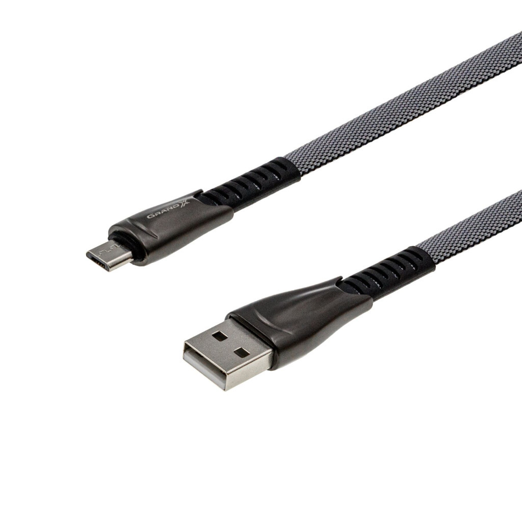 Кабель USB 2.0 AM to Micro 5P 1.0m black Grand-X (FM09) фото2