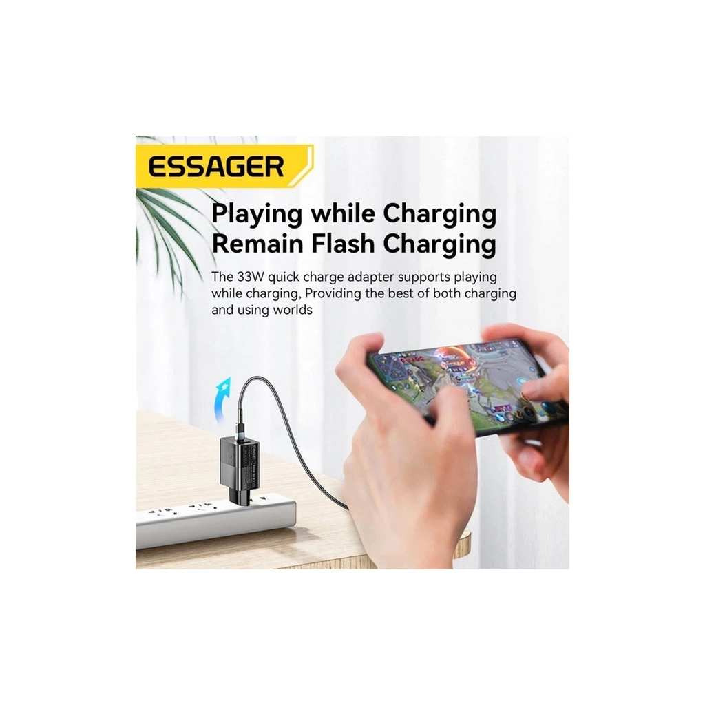 Зарядное устройство 1xUSB-C + 1xUSB 33W Essager (ECTAC-PCB01-P) фото6