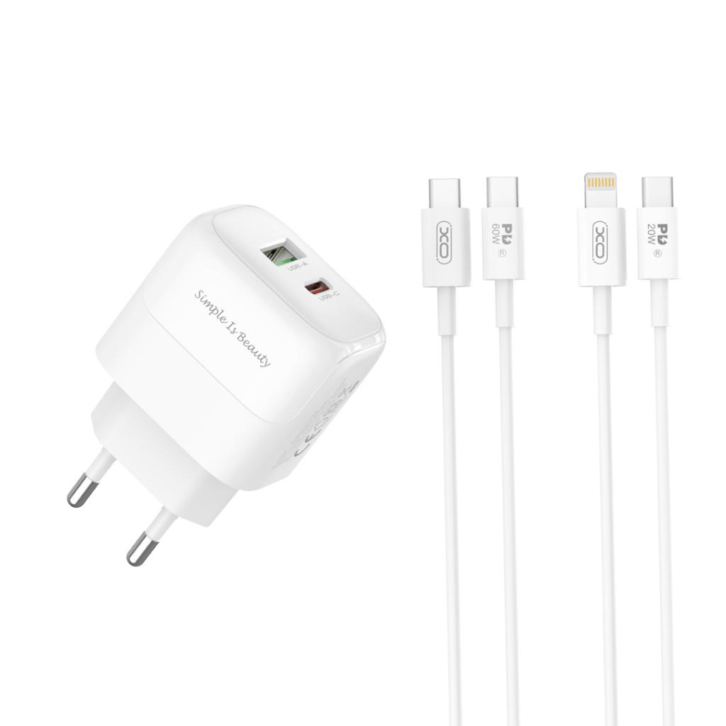 Зарядний пристрій XO 1xUSB QC3.0 + 1xUSB-C PD20W (XO-QC37) фото2