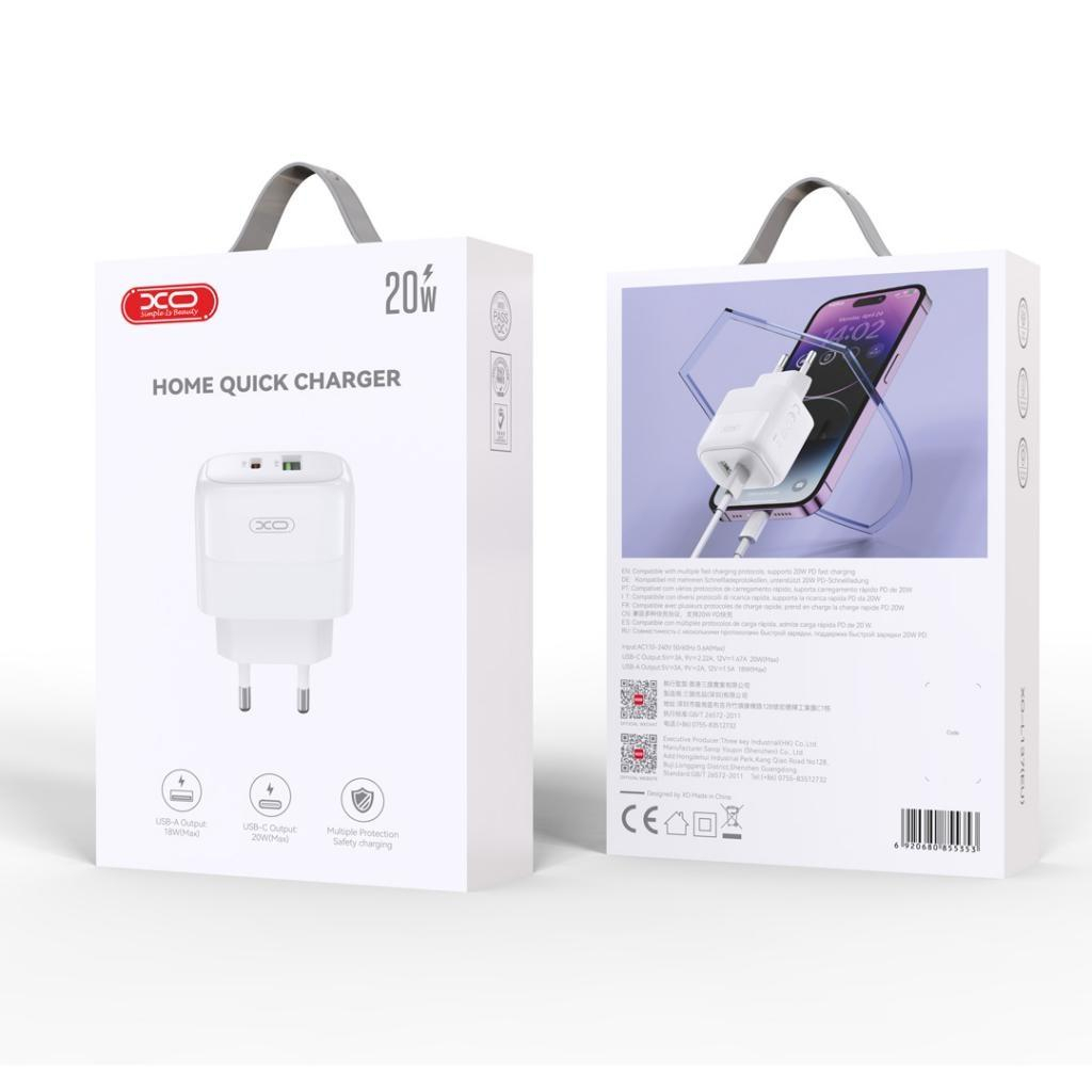 Зарядний пристрій XO 1xUSB QC3.0 + 1xUSB-C PD20W (XO-QC37) фото3