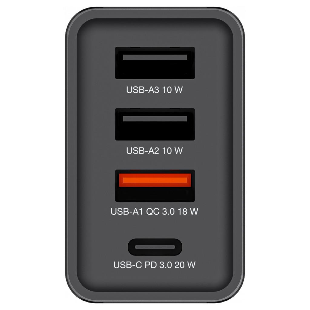 Зарядний пристрій Verbatim USB 30W PD3.0 4-ports black (49700) фото3