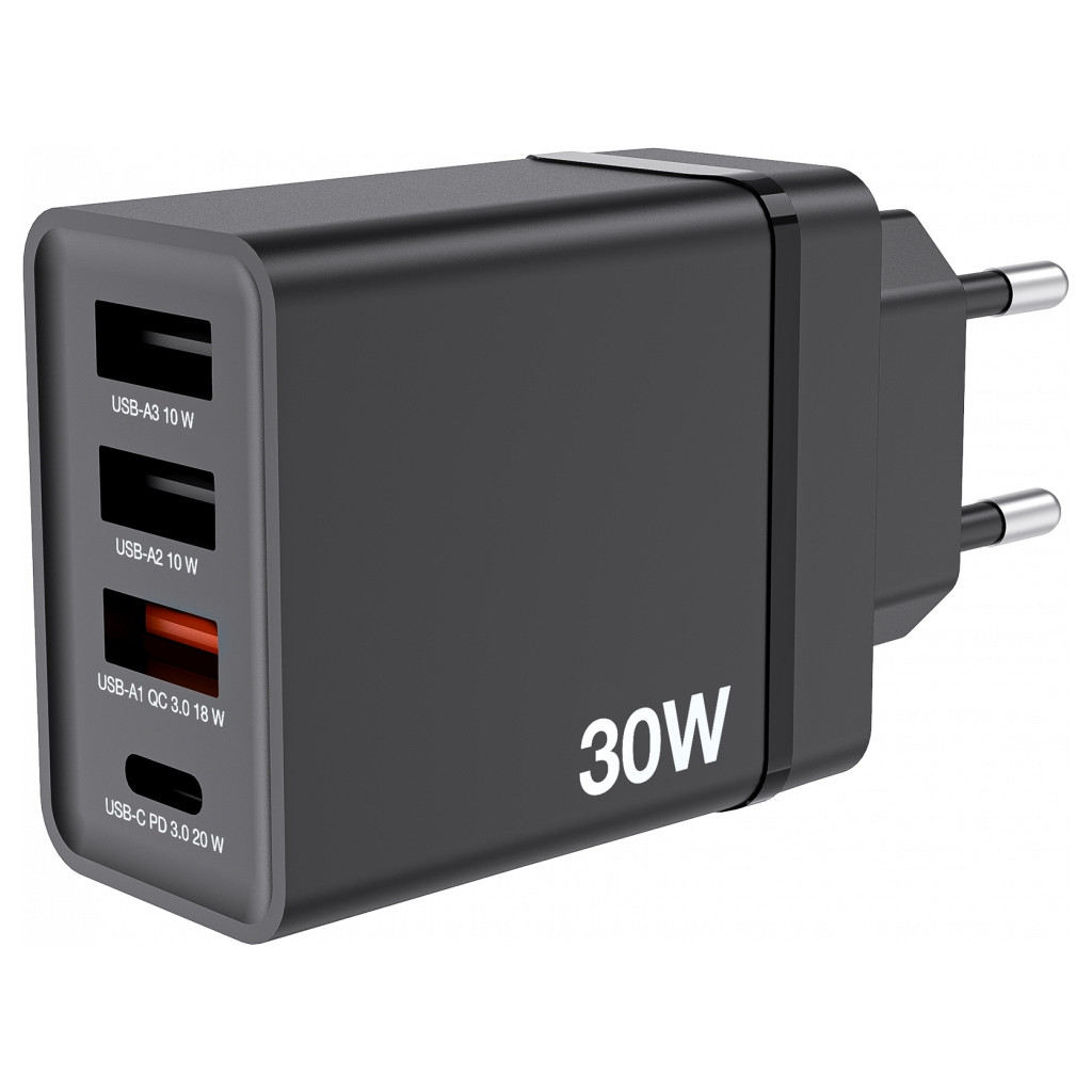 Зарядний пристрій Verbatim USB 30W PD3.0 4-ports black (49700) фото4