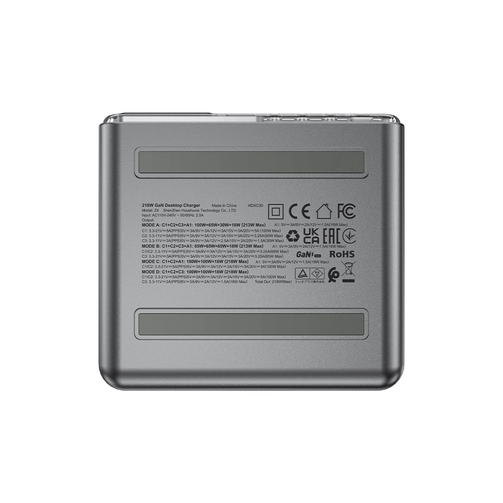 Зарядний пристрій Acefast 4xUSB 218W (3xUSB-C + USB-A) Gan Z4 Fast Charger (6974316282587) фото6