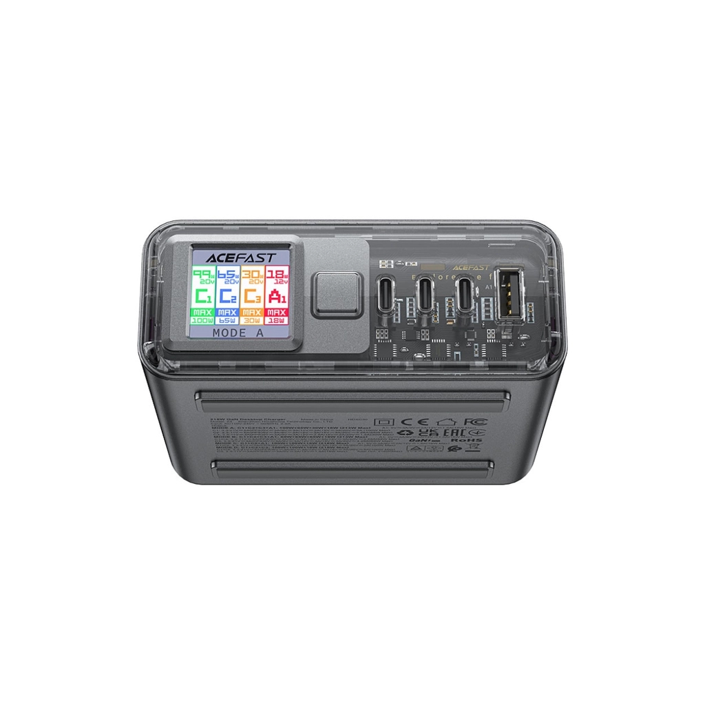 Зарядний пристрій Acefast 4xUSB 218W (3xUSB-C + USB-A) Gan Z4 Fast Charger (6974316282587) фото8
