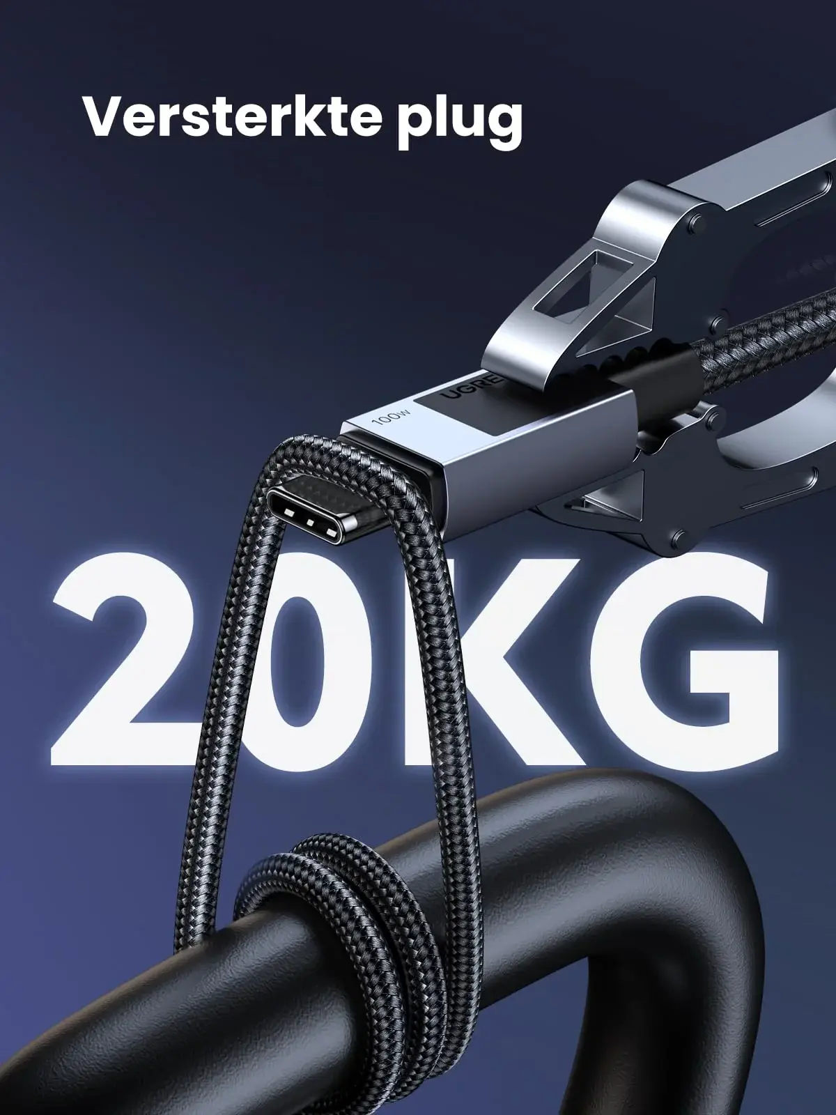 Дата кабель Ugreen USB-C to USB-C 3.0m 100W L512 gray (45065) фото