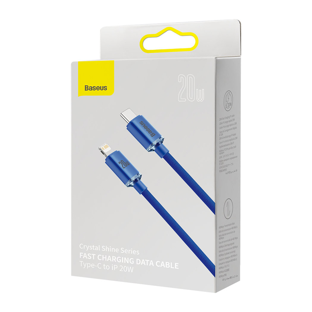 Кабель USB-C to Lightning 1.2m 20W blue Baseus (CAJY000203) фото5
