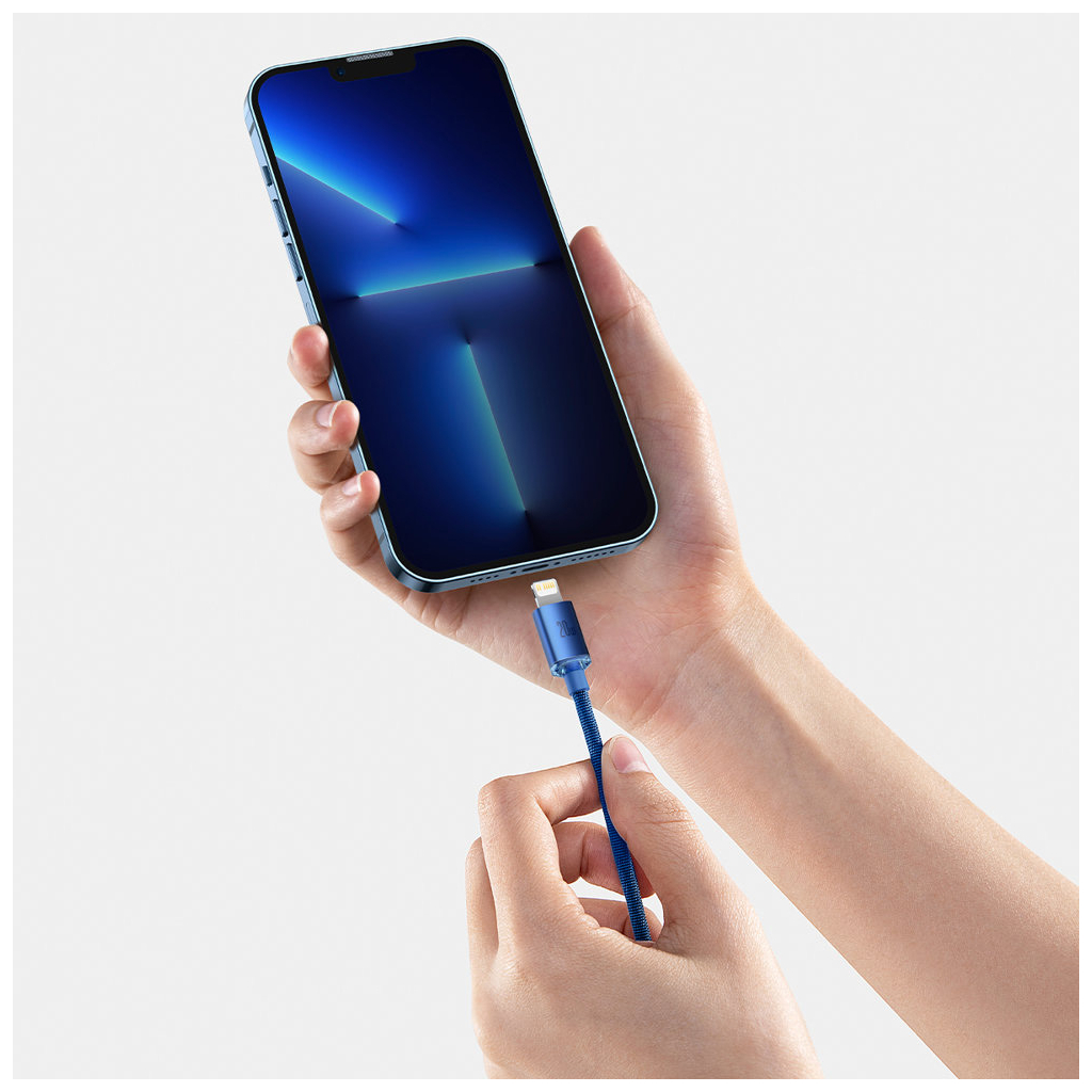 Кабель USB-C to Lightning 1.2m 20W blue Baseus (CAJY000203) фото6