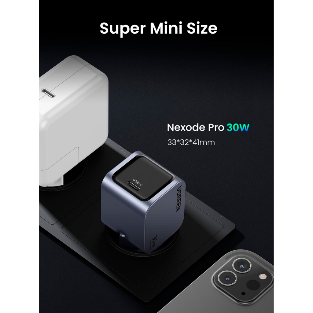 Зарядний пристрій Ugreen USB-C PD30W GaN X703 gray (35006) фото6