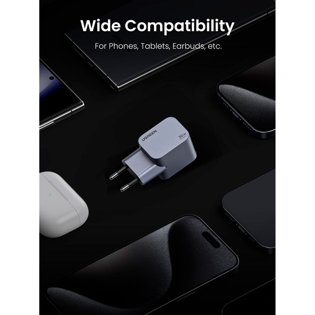 Зарядний пристрій Ugreen USB-C PD30W GaN X703 gray (35006) фото9