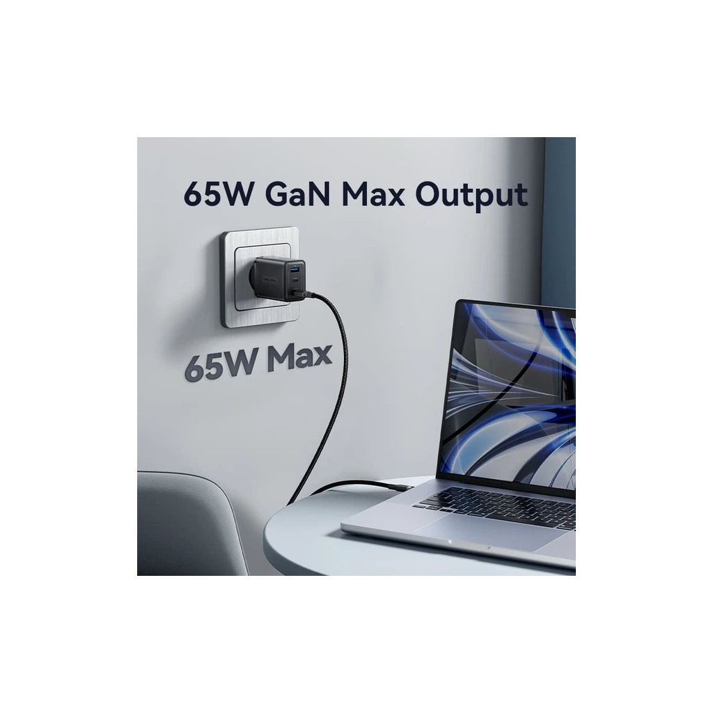 Зарядний пристрій Vention 2xUSB-C PD65W + 1xUSB QC3.0 60W GaN white (FERW0-EU) фото