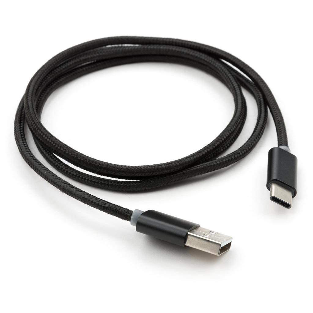 Кабель USB 2.0 AM to USB-C 1.0m LED black Vinga (VCPDCTCLED1BK) фото2