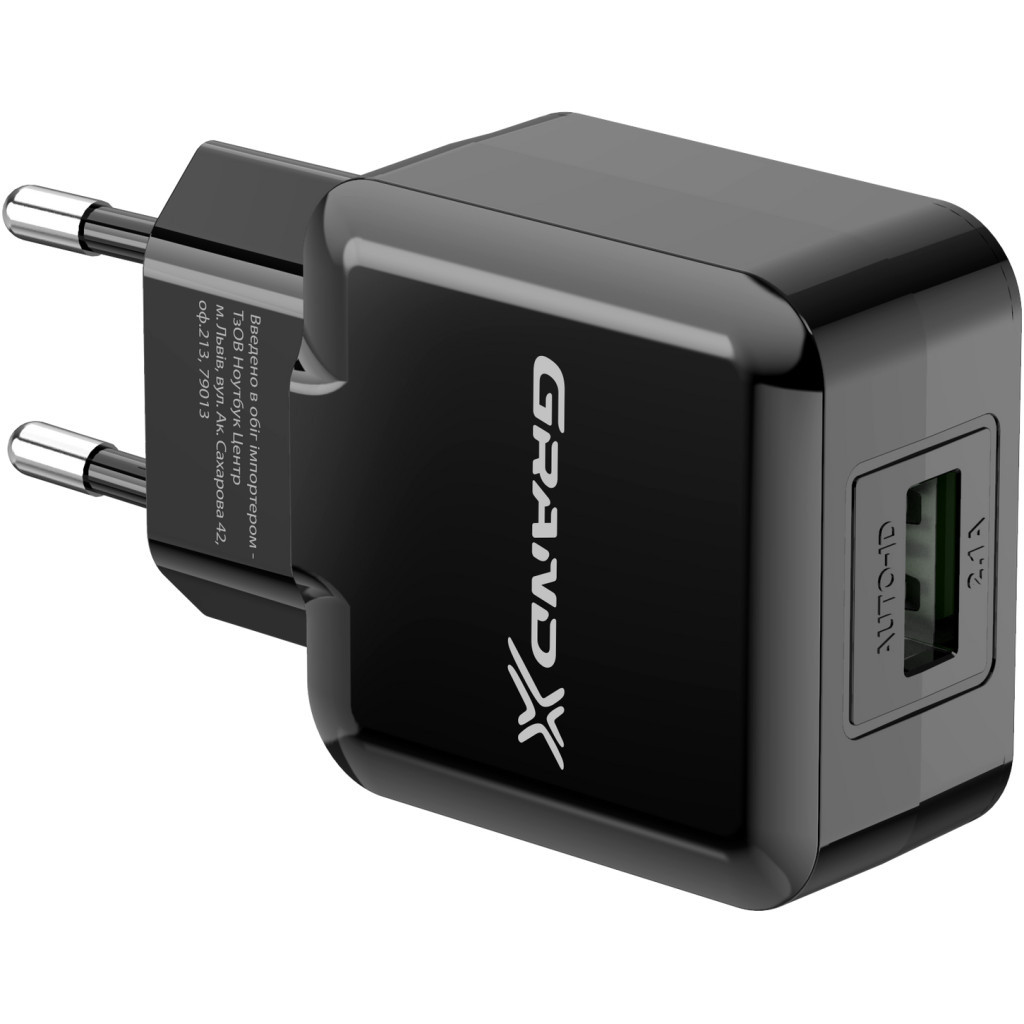 Зарядное устройство Grand-X CH-03UMB (5V/2,1A + DC cable Micro USB) Black (CH-03UMB) фото2