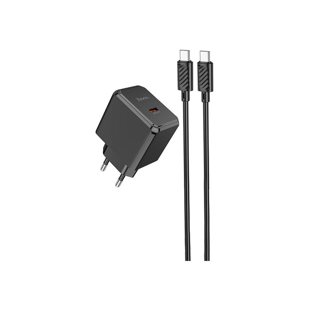 Зарядное устройство HOCO CS13A Ocean USB-C PD20W + cable USB-C to USB-C Black (6942007603843) фото2