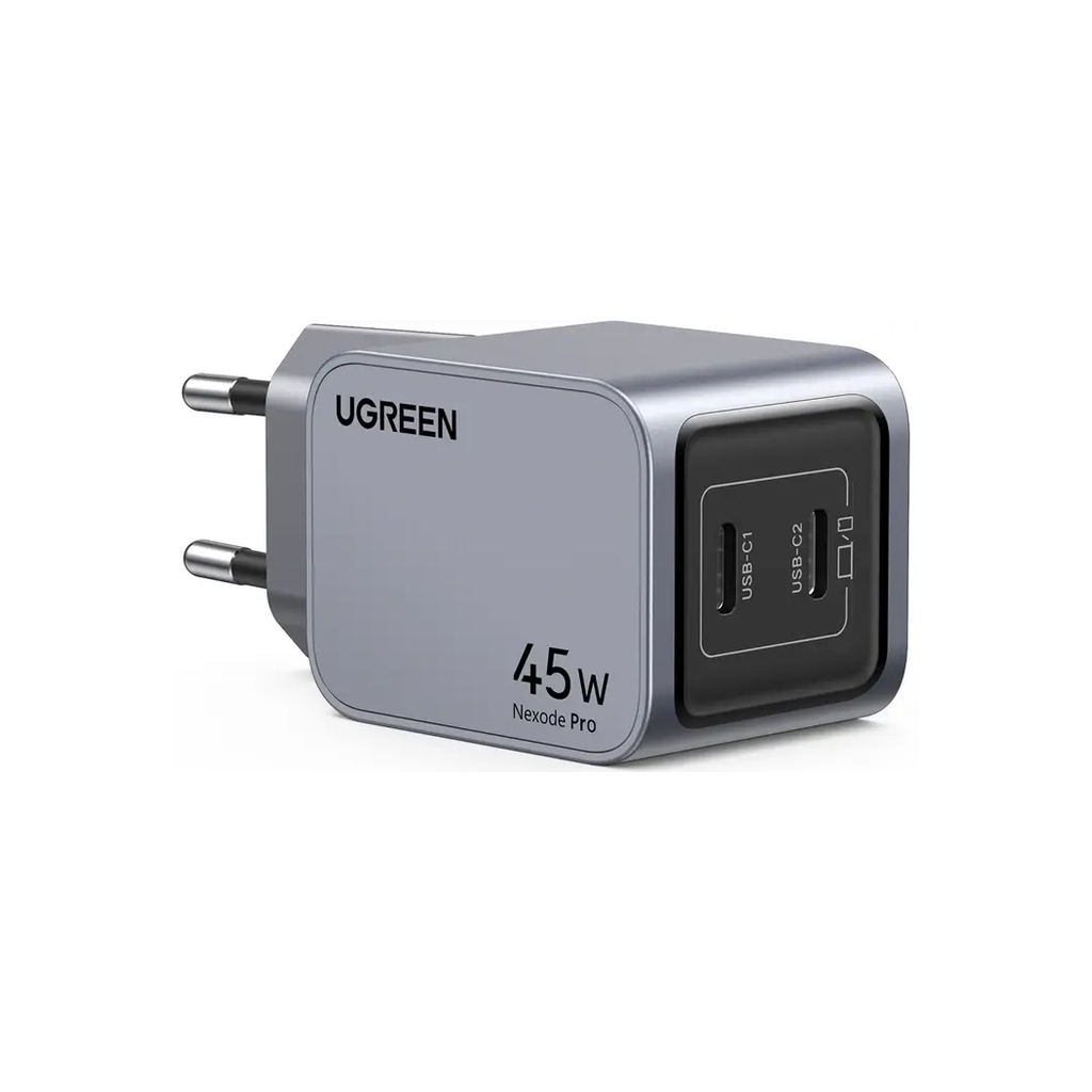 Зарядний пристрій Ugreen 2xUSB-C PD45W GaN X707 gray (35008) фото2