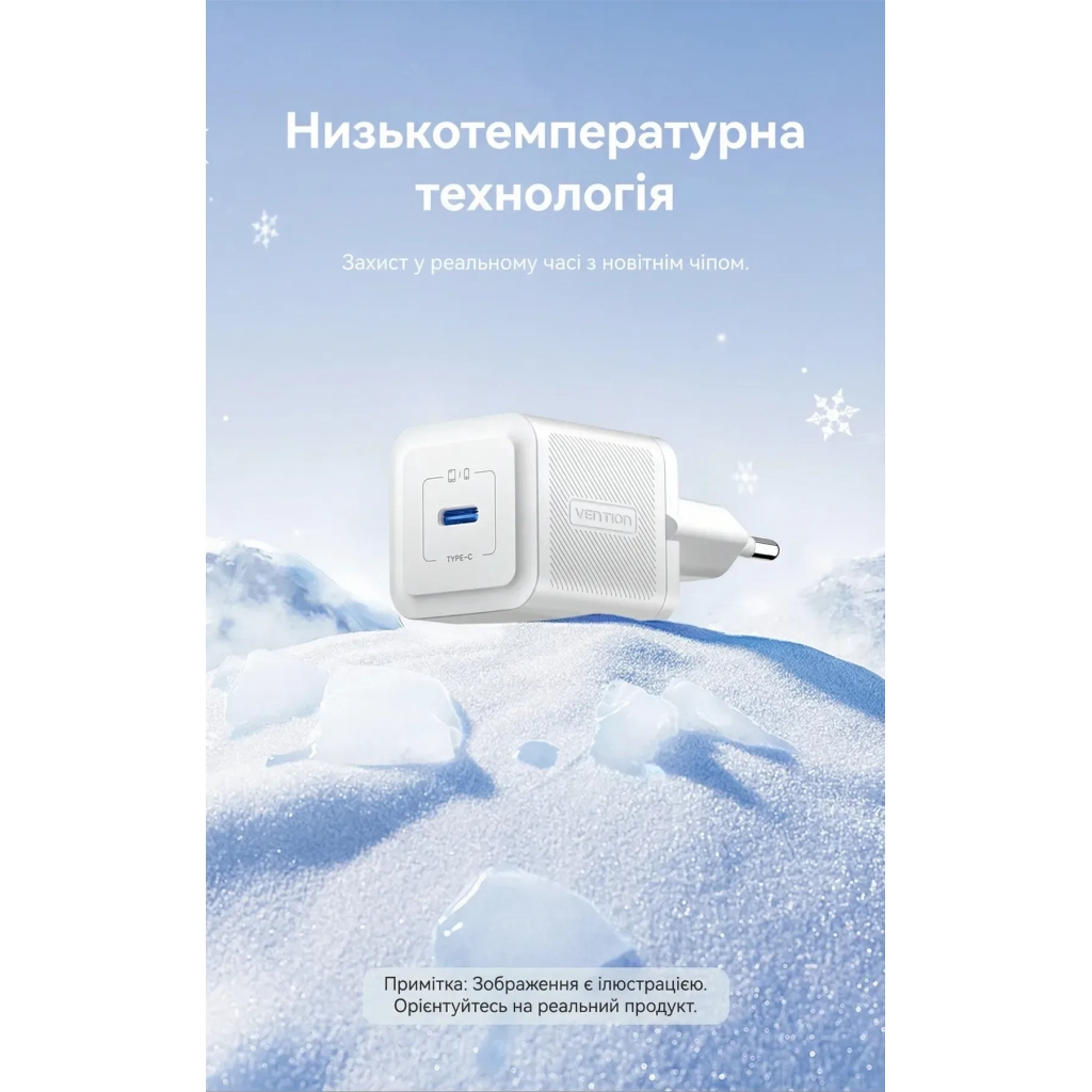 Зарядний пристрій Vention USB-C PD20W GaN white (FEPW0-EU) фото7