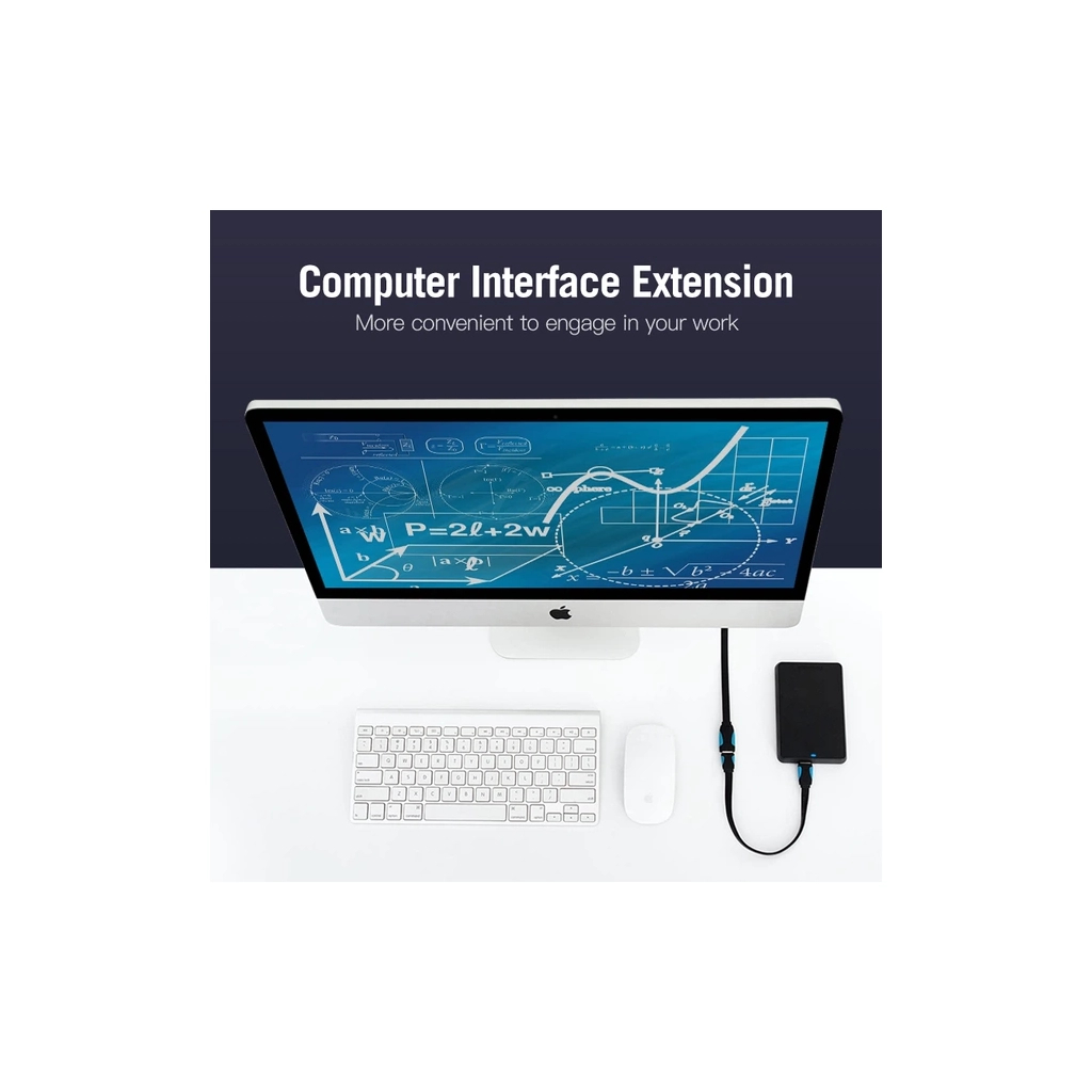 Кабель USB 3.0 AM/AF 2.0m flat black Vention (VAS-A13-B200) фото4