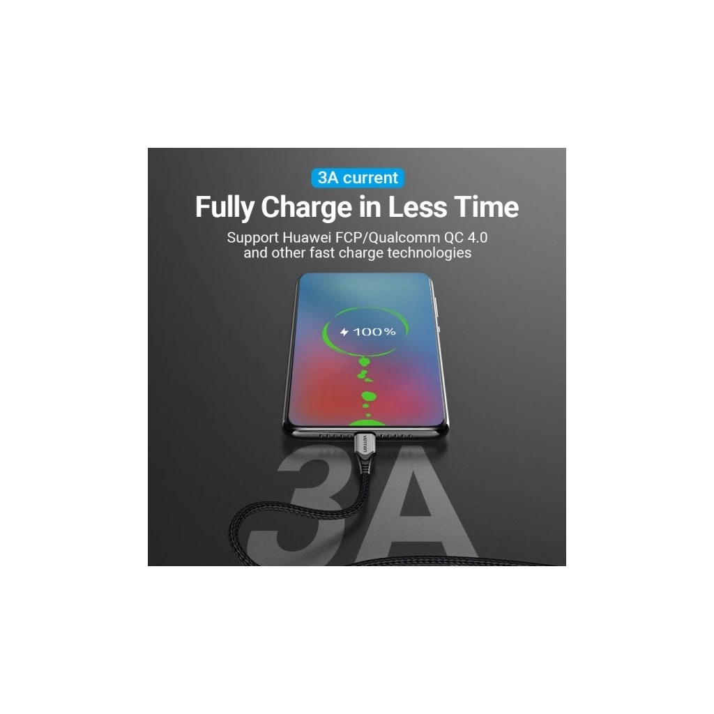 Кабель USB-C to USB-C 2.0m aluminum gray Vention (TADHH) фото4