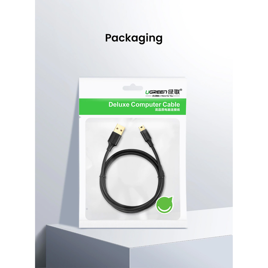 Кабель USB 2.0 AM to Mini 5P 0.5m black Ugreen (10354) фото2