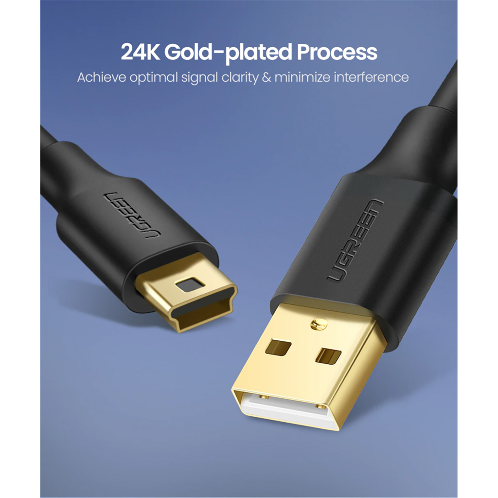 Кабель USB 2.0 AM to Mini 5P 0.5m black Ugreen (10354) фото3