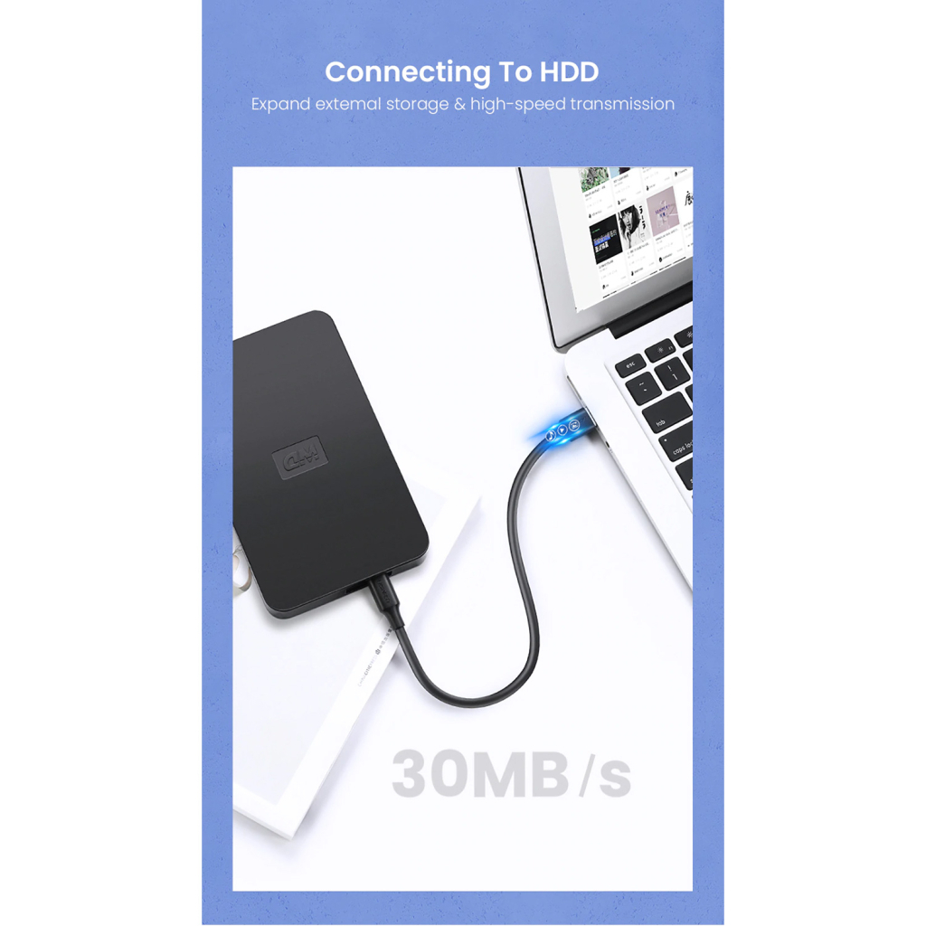 Кабель USB 2.0 AM to Mini 5P 0.5m black Ugreen (10354) фото6