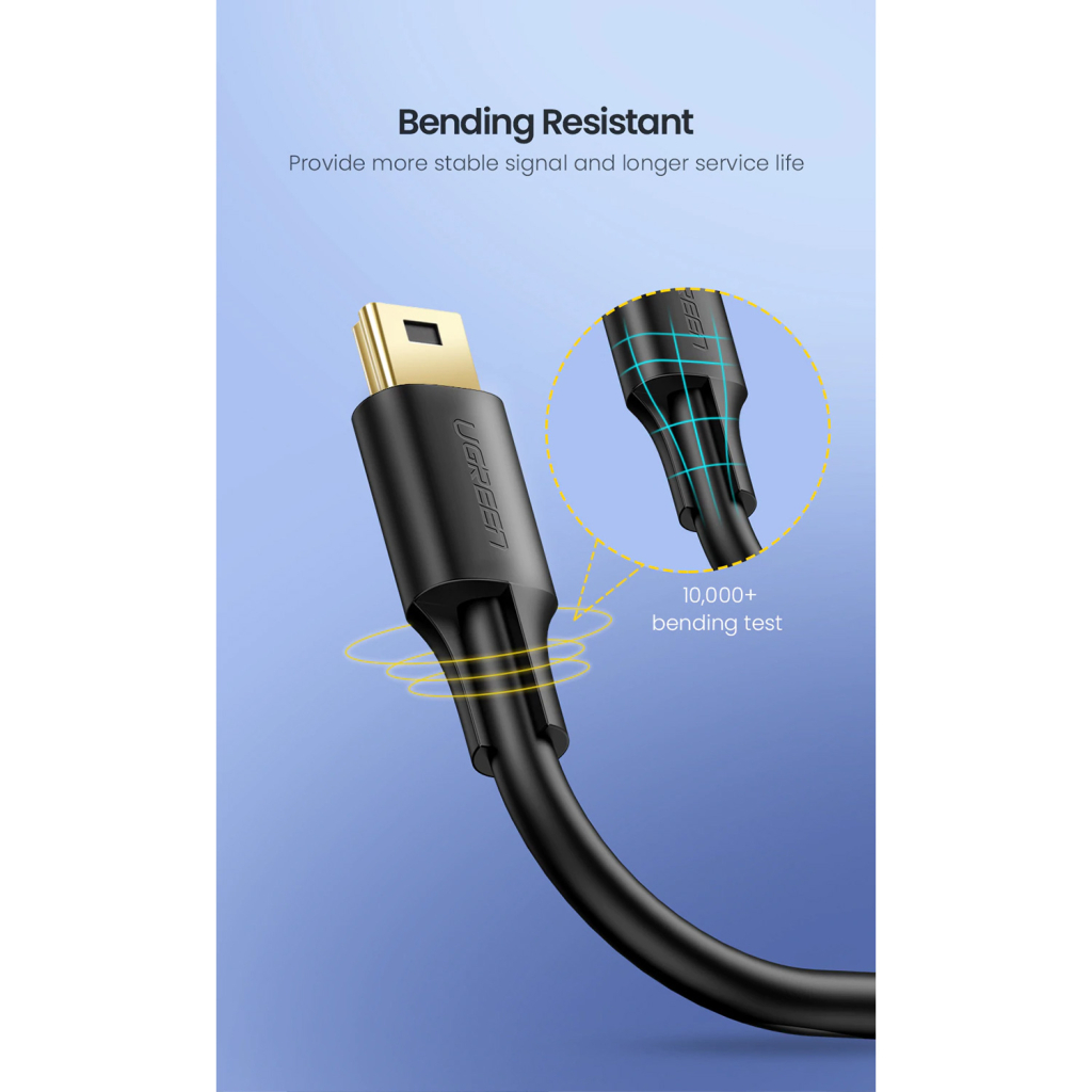 Кабель USB 2.0 AM to Mini 5P 0.5m black Ugreen (10354) фото12